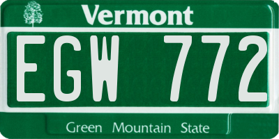 VT license plate EGW772