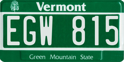 VT license plate EGW815