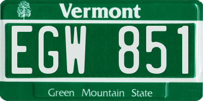 VT license plate EGW851