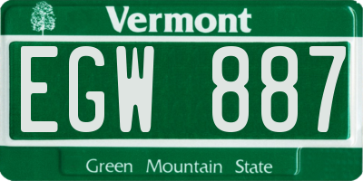 VT license plate EGW887