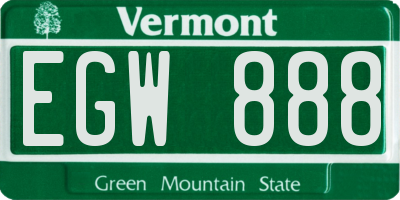 VT license plate EGW888