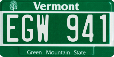 VT license plate EGW941
