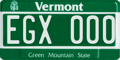VT license plate EGX000