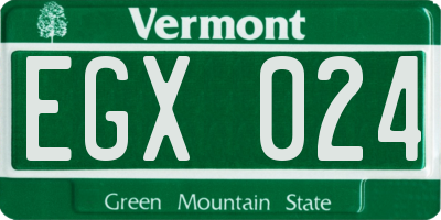 VT license plate EGX024