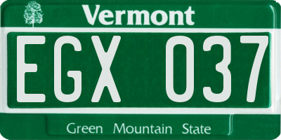 VT license plate EGX037