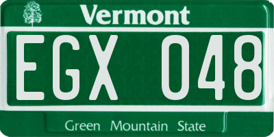 VT license plate EGX048