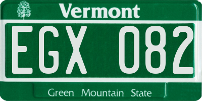 VT license plate EGX082
