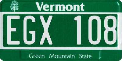 VT license plate EGX108