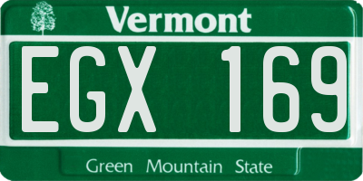 VT license plate EGX169