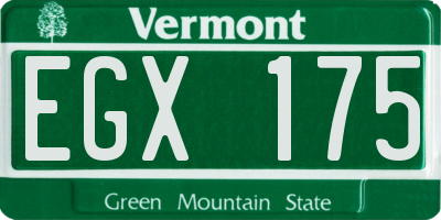 VT license plate EGX175