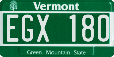 VT license plate EGX180