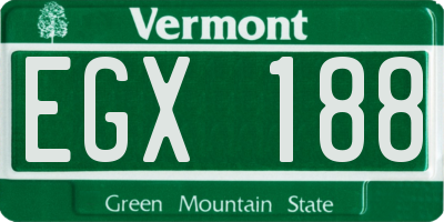 VT license plate EGX188