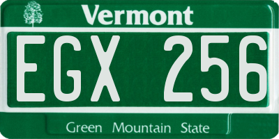 VT license plate EGX256