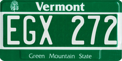VT license plate EGX272