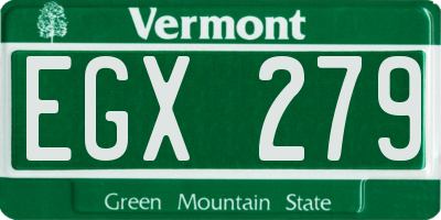 VT license plate EGX279