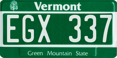 VT license plate EGX337
