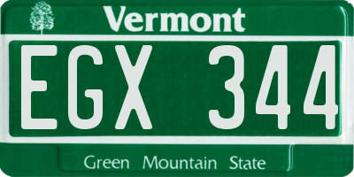 VT license plate EGX344