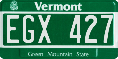 VT license plate EGX427
