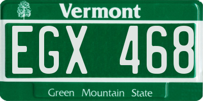 VT license plate EGX468