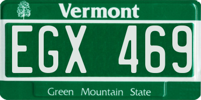 VT license plate EGX469