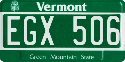 VT license plate EGX506