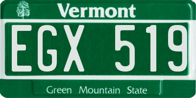 VT license plate EGX519