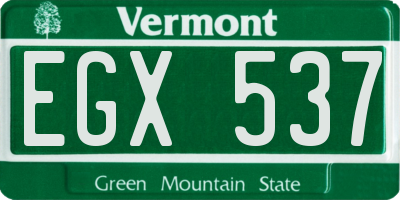 VT license plate EGX537