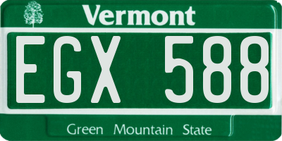 VT license plate EGX588