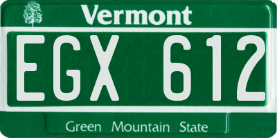 VT license plate EGX612