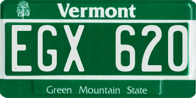 VT license plate EGX620