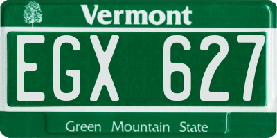 VT license plate EGX627