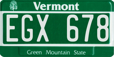VT license plate EGX678