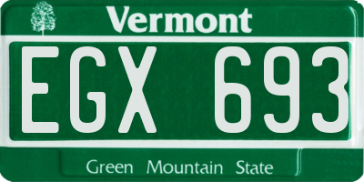 VT license plate EGX693