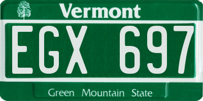 VT license plate EGX697