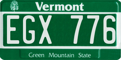 VT license plate EGX776