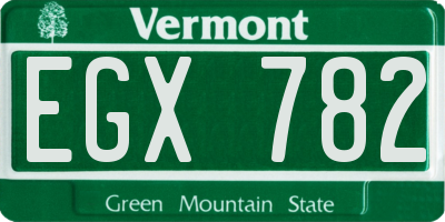 VT license plate EGX782