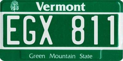 VT license plate EGX811