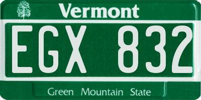 VT license plate EGX832