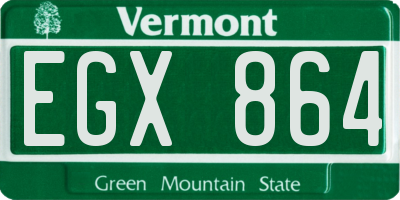 VT license plate EGX864