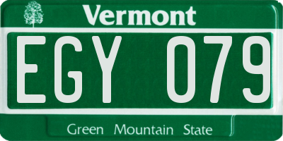 VT license plate EGY079