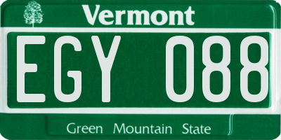 VT license plate EGY088