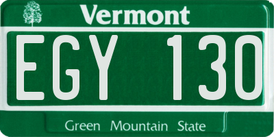 VT license plate EGY130