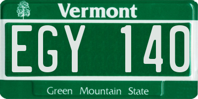 VT license plate EGY140