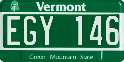 VT license plate EGY146