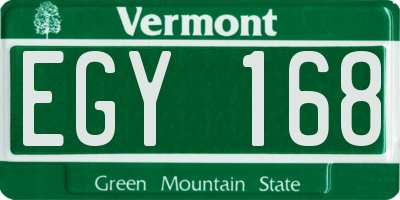 VT license plate EGY168