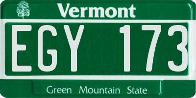 VT license plate EGY173