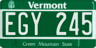 VT license plate EGY245