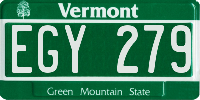 VT license plate EGY279