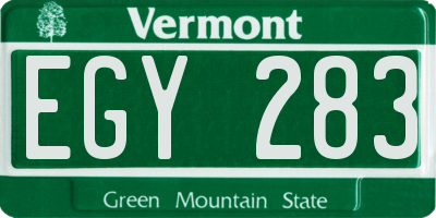 VT license plate EGY283