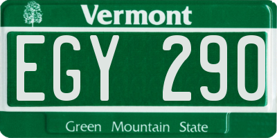 VT license plate EGY290